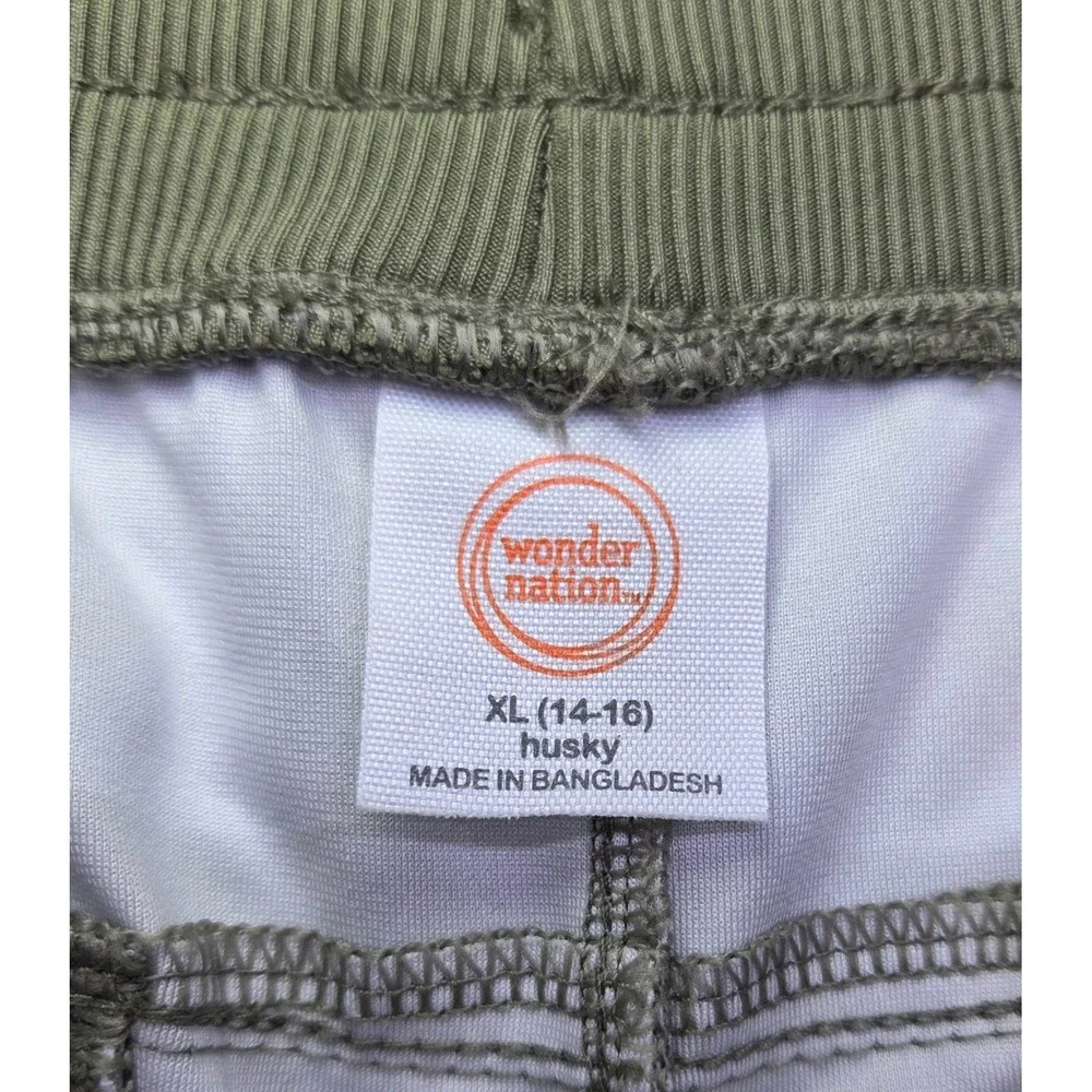 Wonder Nation Boys Camouflage Jogger Pants Green XL 14-16 Husky Camo Drawstring
